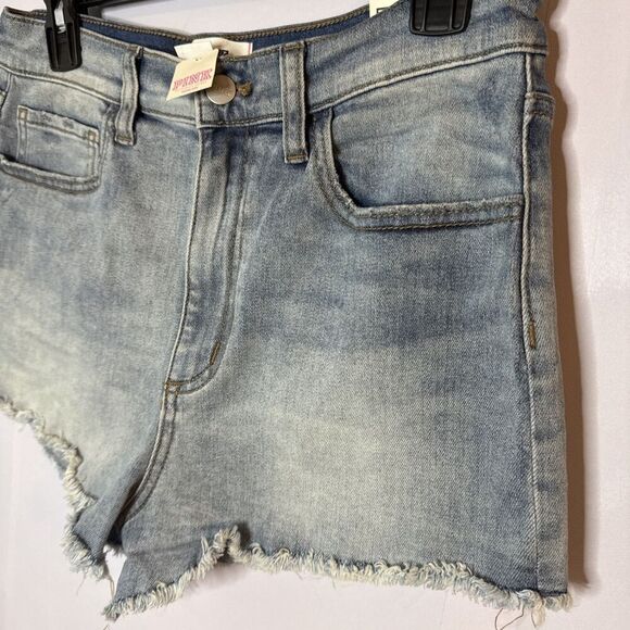 Pink Victoria Secret High‎ Waisted Cut off Shorts Womens 10 Blue Denim Frayed - Picture 2 of 11